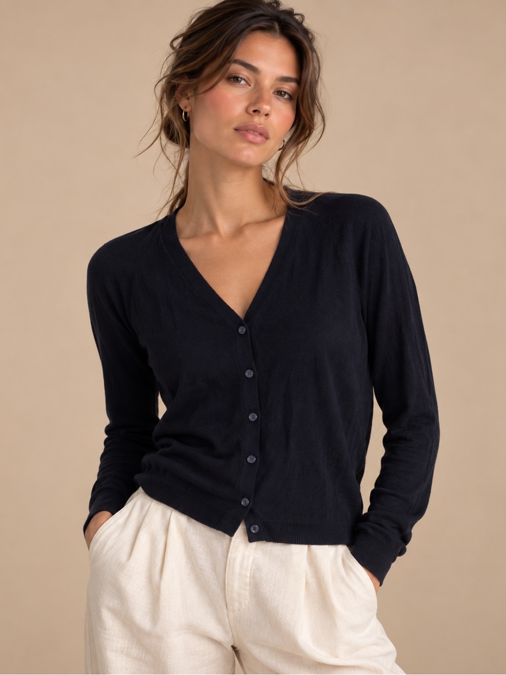 Banana Republic Forever Sweater Navy Cardigan Size L